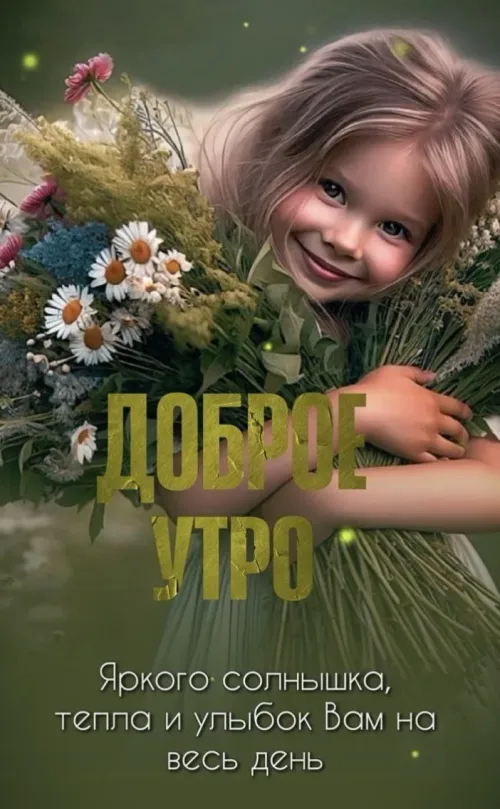 Позитивная открытка с добрым утром и цветами