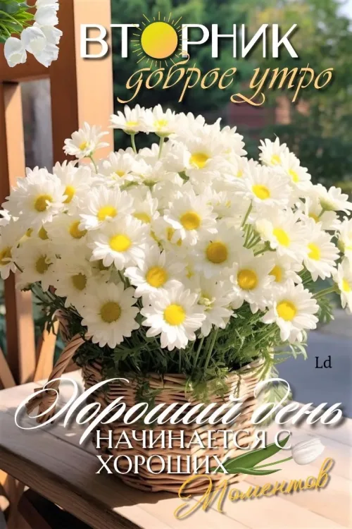 Вторник доброе утро: весенние ромашки