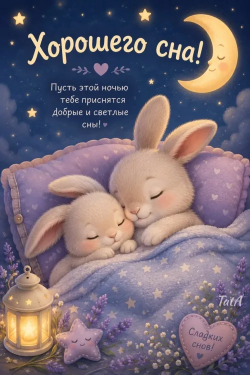 Спокойной ночи с зайчиками и фонариком