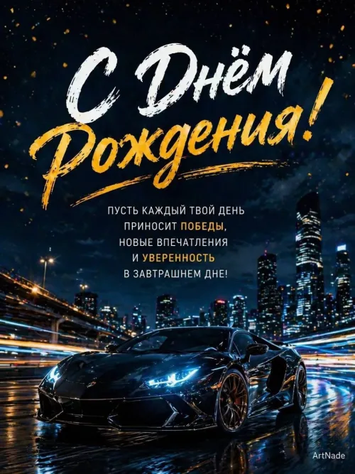 С Днём Рождения! Эксклюзивный суперкар в ночном городе