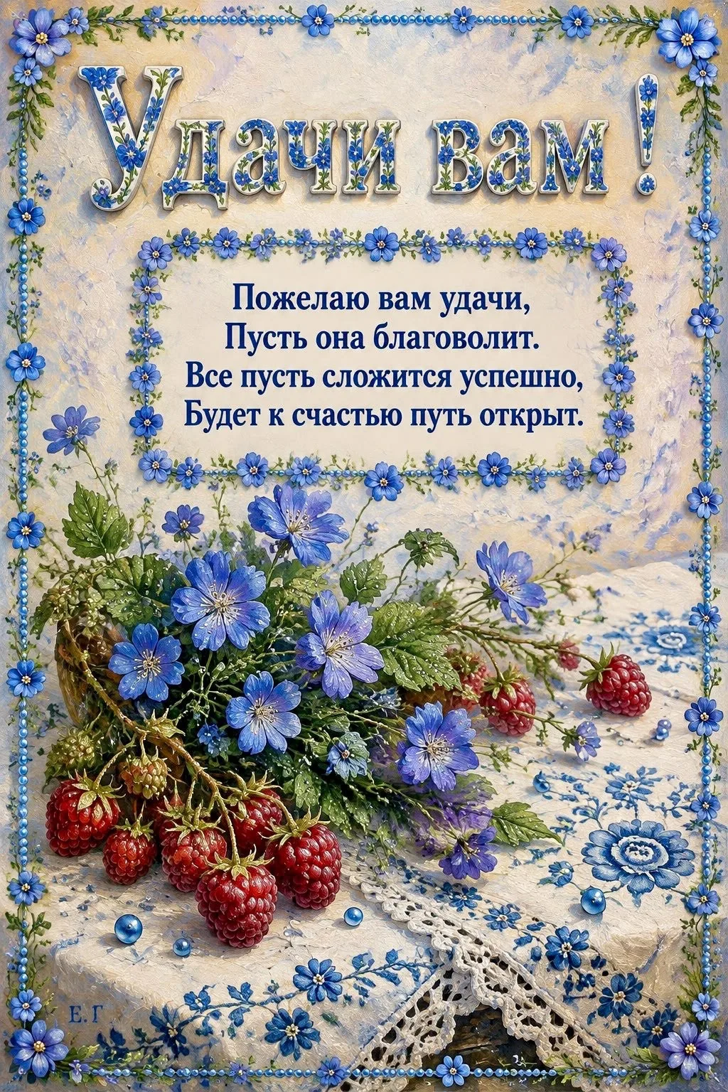 Удачи вам! Весенние цветы и ягоды