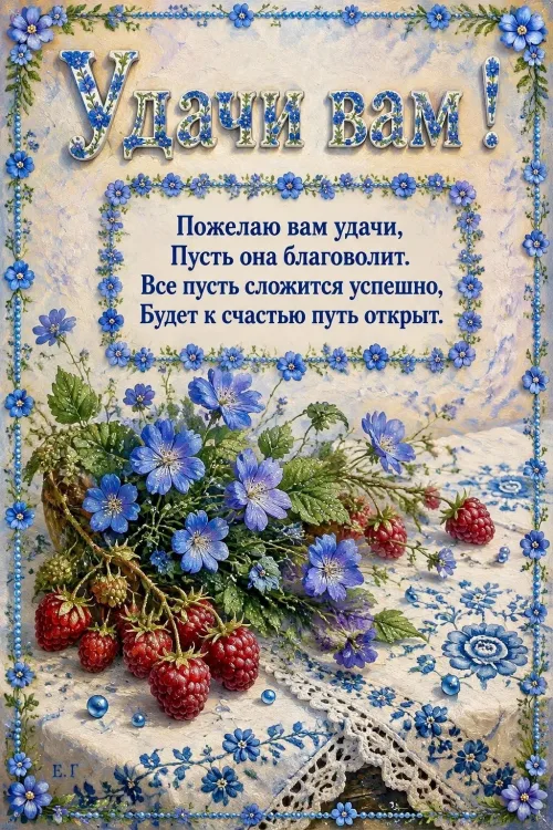 Удачи вам! Весенние цветы и ягоды