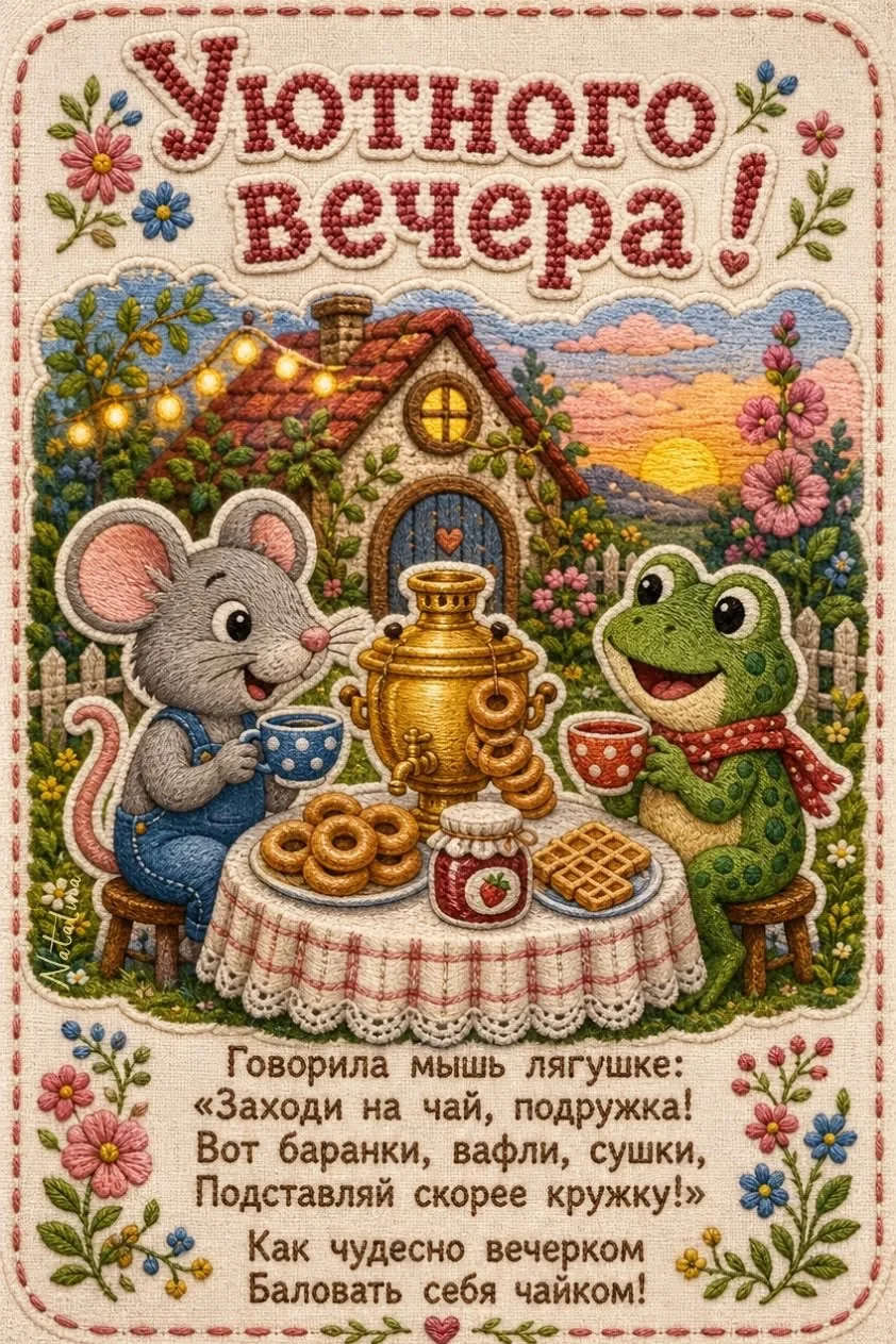 Уютный вечер с мышкой и лягушкой