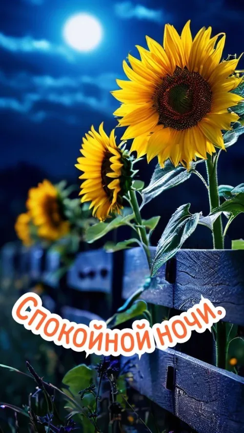 Спокойной ночи с цветами под луной