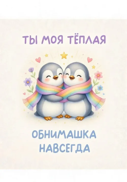 Открытка с пожеланиями "Ты моя теплая обнимашка"