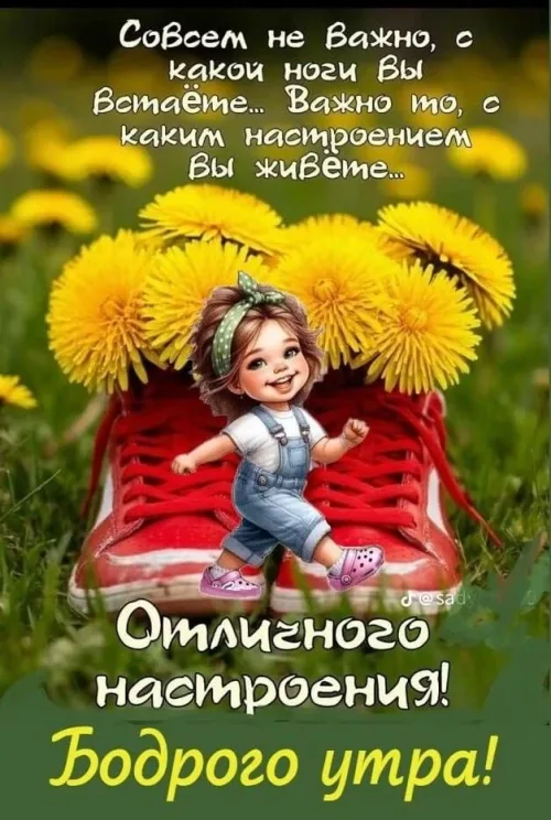 Открытка с добрым утром и весенним настроением