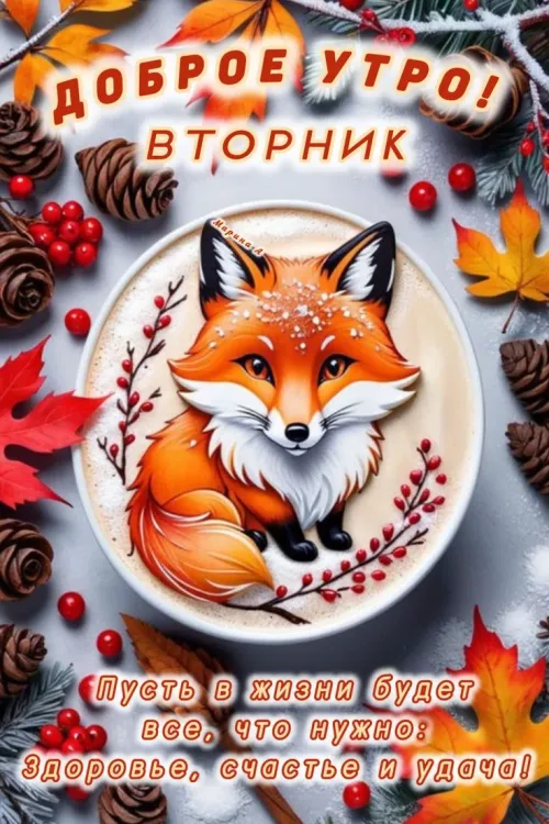 Картинка с добрым утром и осенними листьями