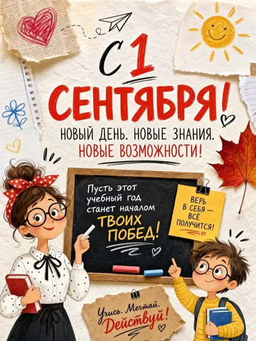 Открытка с Днем знаний: Новый учебный год