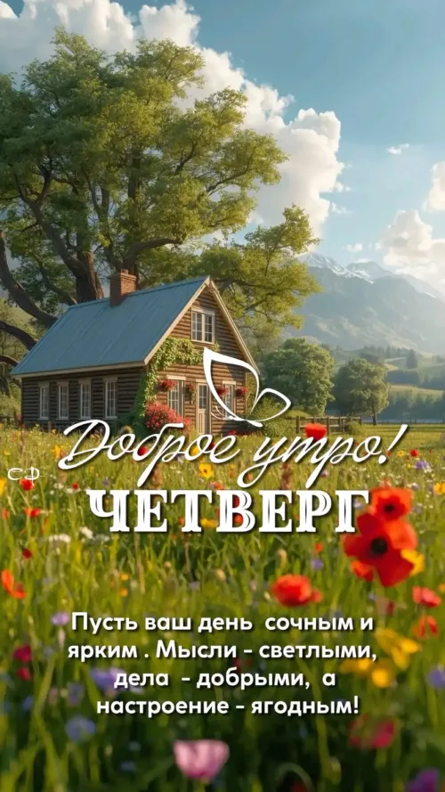 Открытка с добрым утром и цветами
