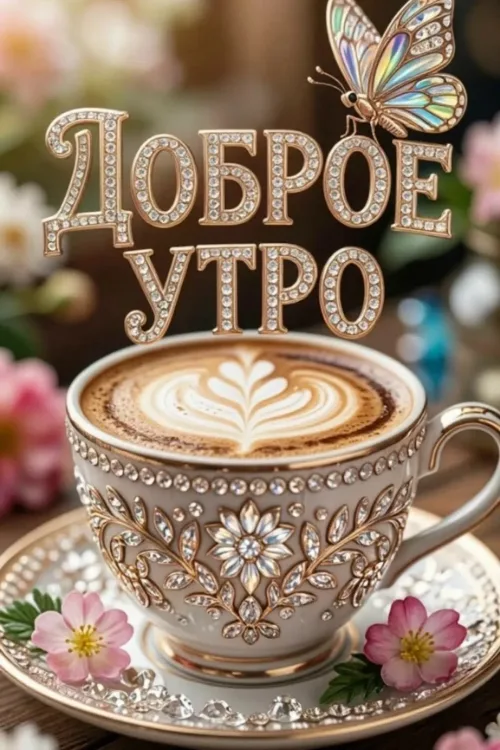 Открытка с добрым утром и бабочкой