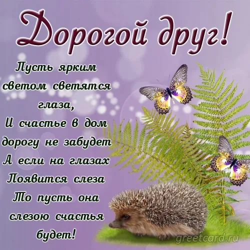 Открытка с природой и счастьем для друга