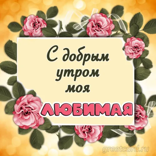 Открытка с добрым утром любимой с розами