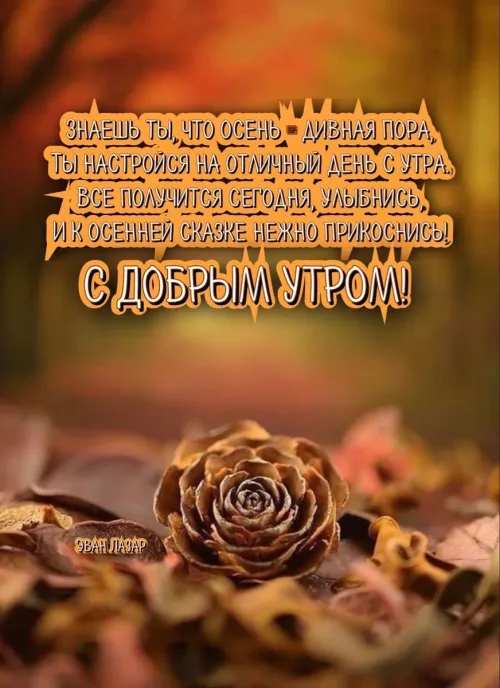 Открытка с добрым утром осенью