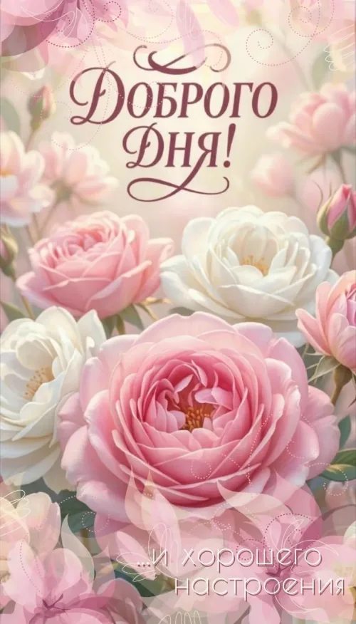 Открытка с добрым утром и цветами