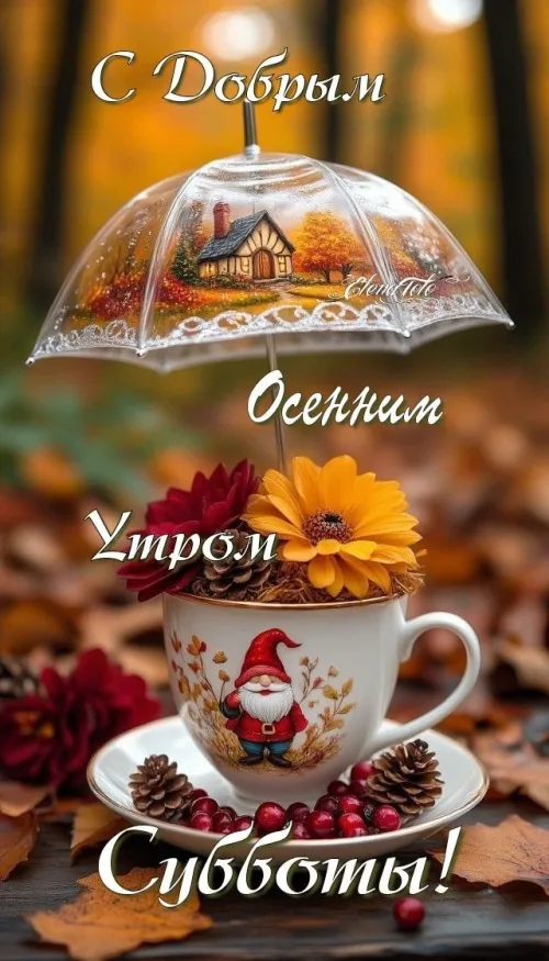 Открытка с добрым осенним утром субботы