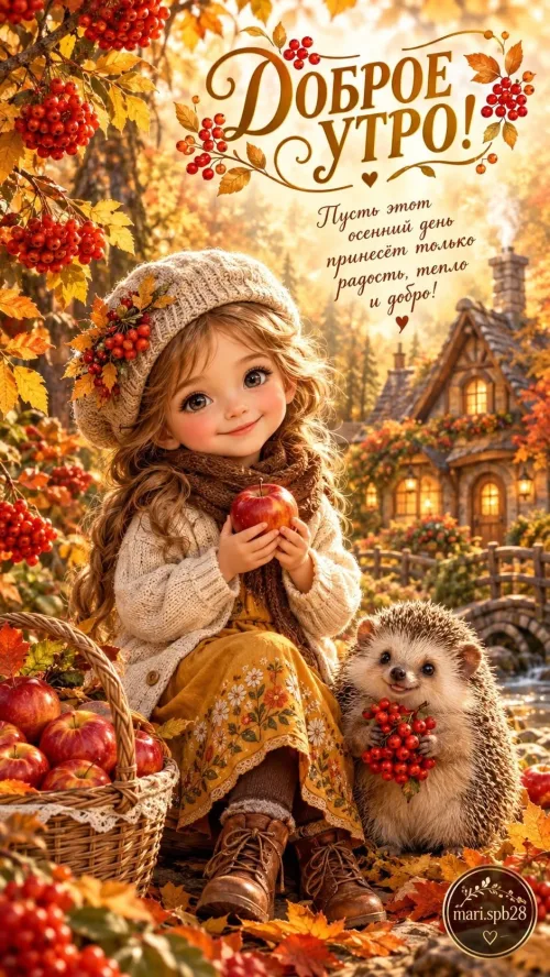 Открытка с добрым утром и осенним уютом