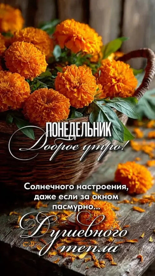 Понедельник: Доброе утро с солнечным настроением и душевным теплом