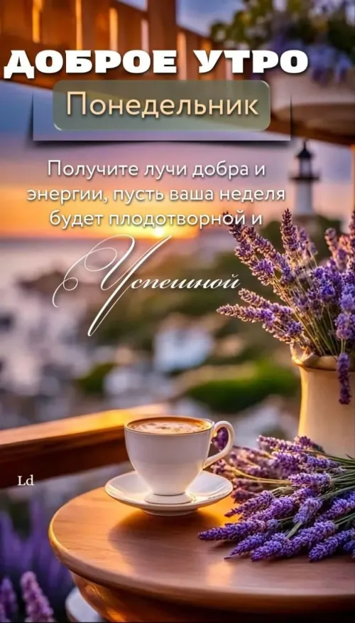 Открытка с добрым утром и чашкой кофе