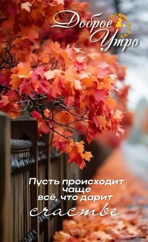 Открытка с Доброго утра осенью: счастье и красота