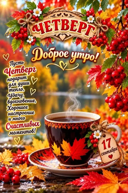 Доброе утро, четверг, осенний чай