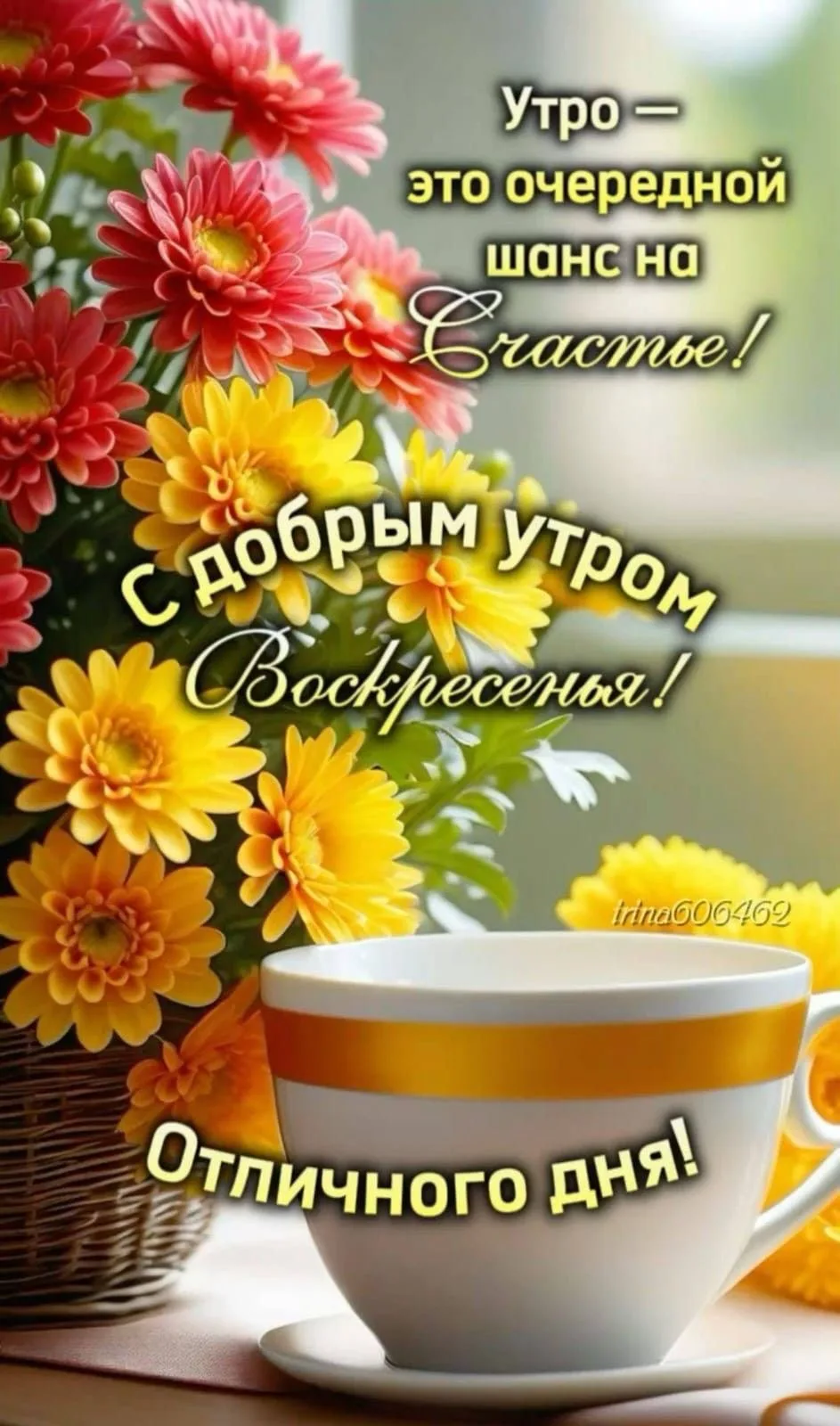 Позитивная открытка с добрым утром на воскресенье