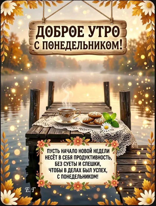 Позитивная открытка с добрым утром и понедельником