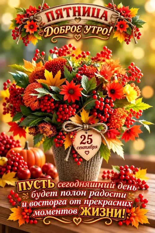 Открытка с Доброе утро осенью
