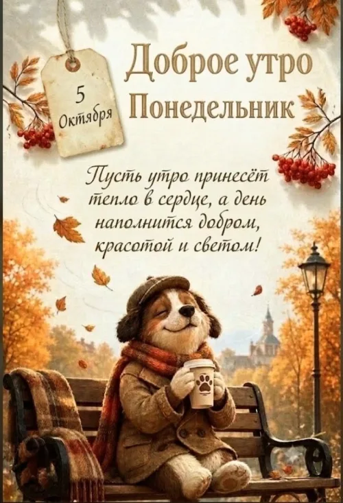 Открытка с добрым утром и понедельником
