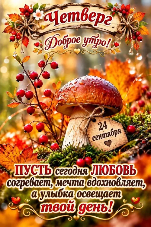 Открытка с доброго утра на четверг осенью