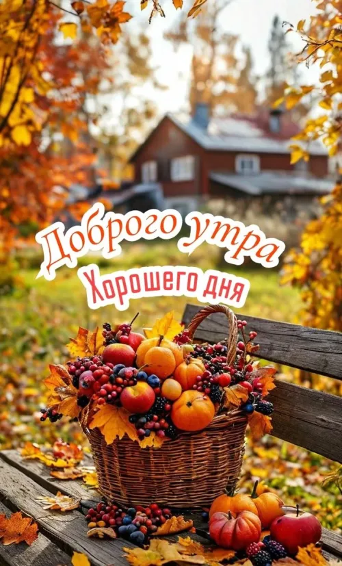 Открытка с добрым утром осенью