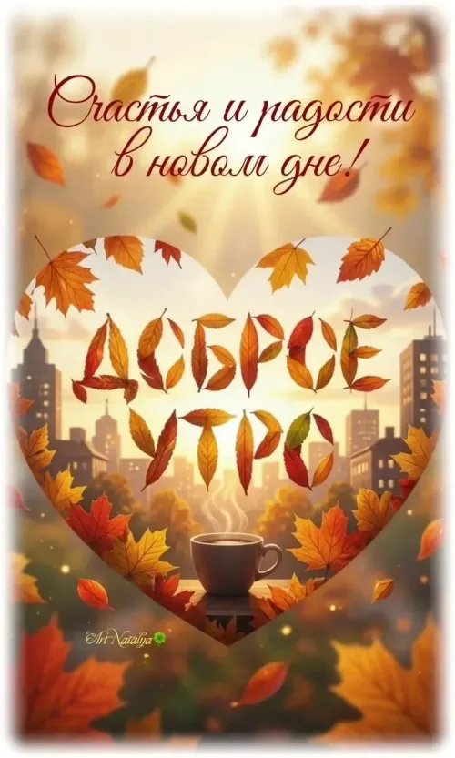 Открытка с добрым утром осенью
