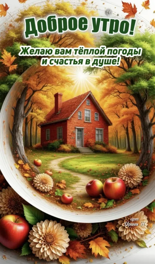 Открытка с добрым утром осенью