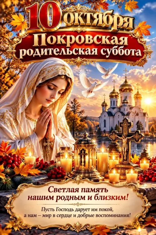 Открытка с Покровской родительской субботой