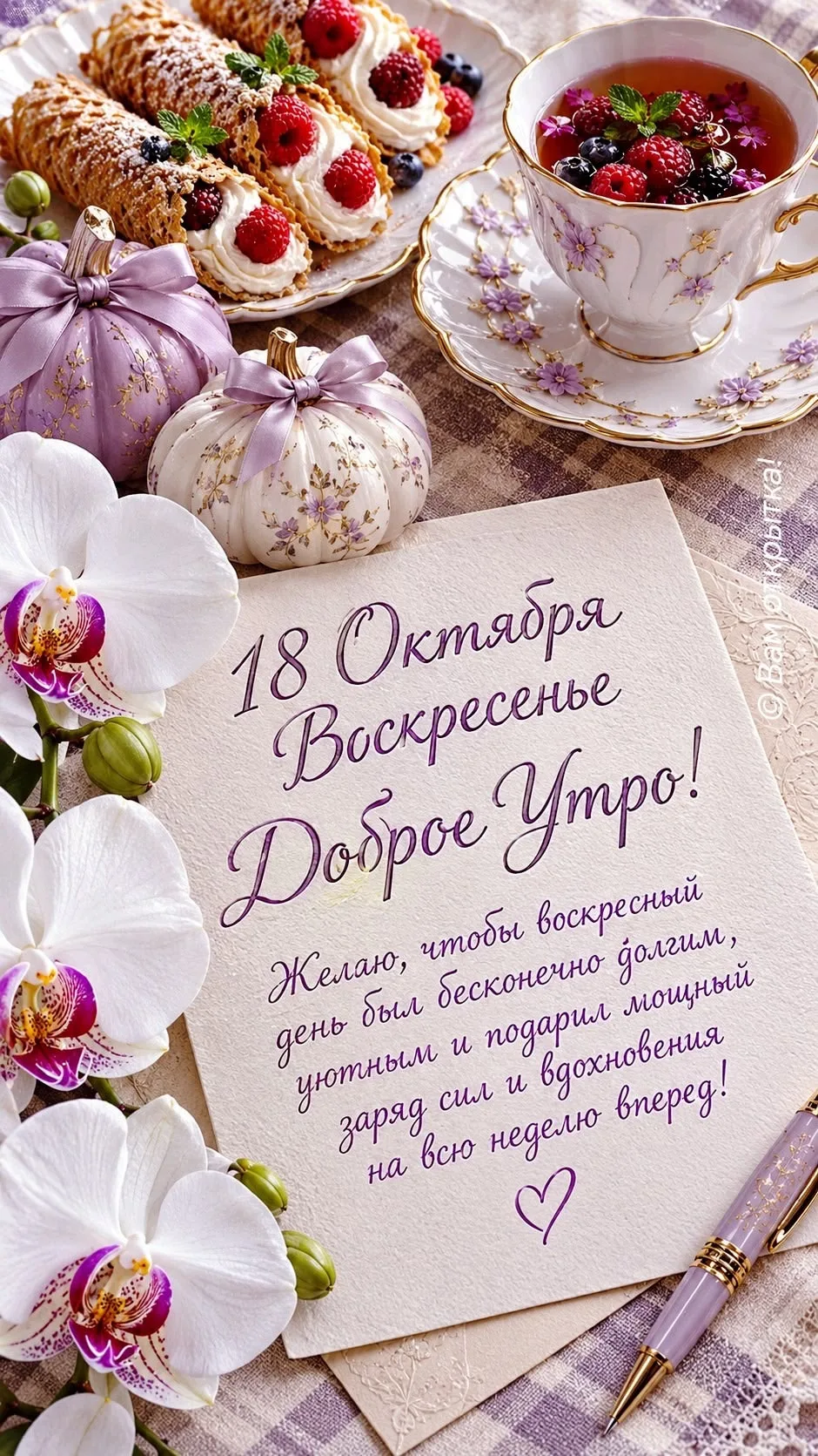 Уютная открытка с добрым утром на воскресенье