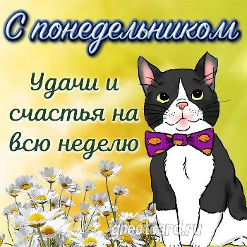 Картинка с понедельником: удачи и счастья на всю неделю