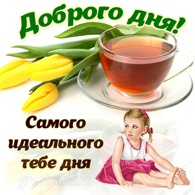 Картинка хорошего дня с тюльпанами